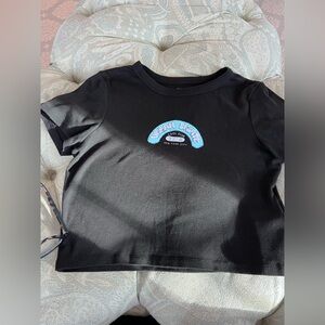 Cotton On Black Tee with Blue Graphic